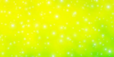hellgrünes, gelbes Vektorlayout mit hellen Sternen. vektor
