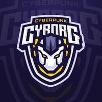 futuristisch Cyborg Roboter Maskottchen Charakter Logo zum E-Sport Turnier oder Spielen Mannschaft vektor