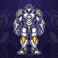 trogen cyborg robot maskot karaktär för e-sport eller gaming team logotyp vektor