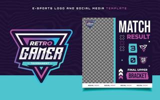 uppsättning av e-sport gaming flygblad mall för social media baner och gaming turnering logotyp vektor