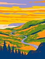 Kap Bretonisch Hochland National Park während fallen im Nova schottland Kanada wpa Poster Kunst vektor
