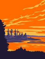 Zeder Federn Beausoleil Insel innerhalb georgisch Bucht Inseln National Park Ontario Kanada wpa Poster Kunst vektor
