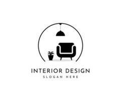 interiör minimalistisk rum. minimalistisk möbel logotyp design stil vektor