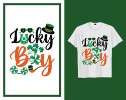 Glücklich Junge st Patrick's Tag t Hemd Typografie Design Vektor Illustration