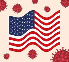 coronavirus banner med usa flagga vektor design