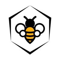 Biene Honig Karikatur Logo Vektor isolieren auf Weiß Hintergrund