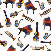 Jazzmusikmuster mit Musikinstrumenten vektor