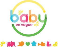 Wortmarke Logo im ein Kreis zum ein Baby Kleidung Geschäft im viele Farben und Symbole vektor