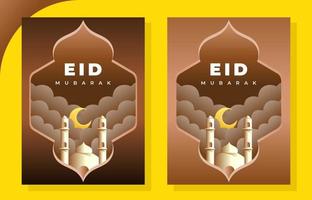 eid Mubarak oder eid al fitr Vorlage Design. heilig Tag zum Muslim und islamisch Personen. Papier Schnitt Stil. geeignet zum Poster, Banner, Kampagne, und Gruß Karte vektor