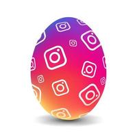 schytomyr, Ukraine - - März 1, 2023 insta Farbe Hähnchen Ei zum Ostern realistisch und volumetrisch Ei vektor