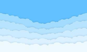 horisontell sömlös moln. horisont upprepa textur. papper moln lutning. vektor illustration