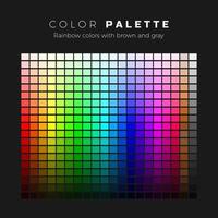 färgrik palett. full spektrum av färger med brun och grå nyanser. uppsättning av ljus färger av regnbåge palett. vektor illustration
