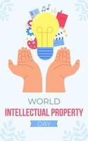 Welt intellektuell Eigentum Tag. Patent Rechte Vorlage zum Hintergrund, Banner, Karte, Poster. vektor