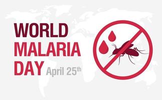 Welt Malaria Tag April 25. Gesundheit Bewusstsein Vorlage mit Moskito Silhouette zum Banner, Karte, Poster, Hintergrund. vektor