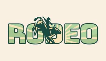 ordmärke rodeo logotyp vektor