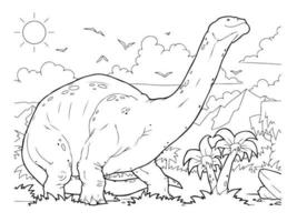 vektor illustration av dinosaurier linje konst. lämplig för färg bok och färg sidor
