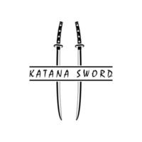 Katana Schwert Logo, Jahrgang Vektor Illustration, Design modern japanisch Schwert von Katana Logo Konzept