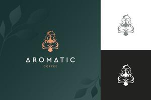 elegant Vektor Logo Vorlage von ein Blume. abstrakt Symbol im ein linear Stil zum Kosmetika und Verpackung, Schmuck, Kunsthandwerk oder Schönheit Produkte.