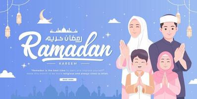 skön Lycklig ramadan mubarak baner vektor