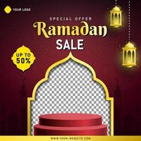 Ramadan Verkauf Banner Vorlage zum Sozial Medien Post vektor