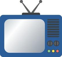 årgång tv ikon med retro stil för nostalgi design. vektor illustration av retro TV med gammal stil. grafisk resurs av blå gammal tv med platt stil för visuell teknologi symbol