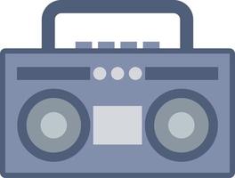 årgång boombox radio ikon med platt stil för nostalgi design. grafisk resurs av gammal stil musik audio ljud systemet. vektor illustration av elektronisk enhet för musik tillbehör med retro stil