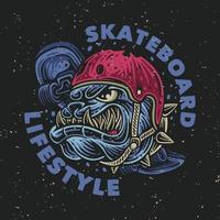 Vektor Illustration Skateboard Lebensstil zum t Hemd Design