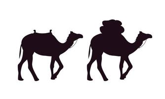 zwei Silhouette von Kamele. Vektor Illustration