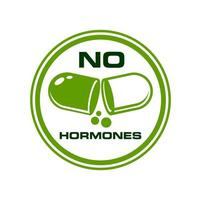 Nein Hormone Symbol oder Hormone kostenlos Emblem zum Essen vektor