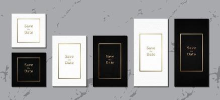 Luxus-Hochzeitseinladungskarte, Schwarzweiss-Lederschablone vektor