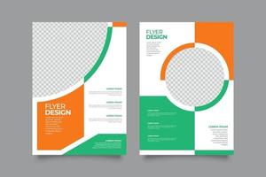 modern grön orange medicinsk geometrisk reklambladmall vektor