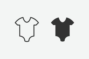 Vektorillustration des Baby-Bodysuit-Symbols auf grauem Hintergrund vektor