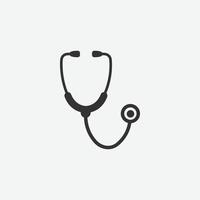 stetoskop ikon. medicin, medicinsk, hälsa, läkare, vård, sjukhus, hjälp vektor isolerad symbol för webb och mobilapp