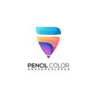 logotyp illustration, färgglad penna vektor