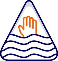 tief Wasser Warnung Zeichen Vektor Symbol