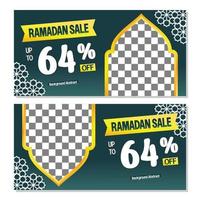 redigerbar ramadan försäljning baner mall. med mandala ornament. design för social media, skriva ut och webb. vektor illustration