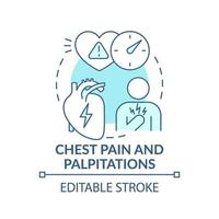 Konzeptikone für Brustschmerzen und Herzklopfen vektor