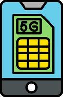 Smartphone 5g sim Vektor Symbol