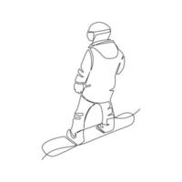 Snowboarden Vektor Illustration gezeichnet im Linie Kunst Stil