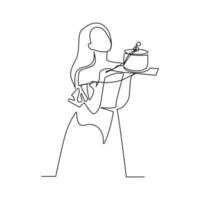 Frau mit Kuchen Vektor Illustration