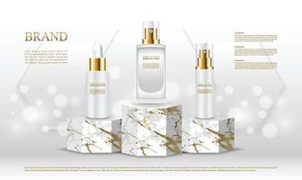 Luxus Sechseck Form Kosmetik Produkt Display Stand mit weißem Hintergrund