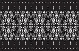 malaiisch Riau Batik Songket, Weberei Korak Motiv pucuk rebung, Melayu Muster Hintergrund, traditionell klassisch handgewebt schwarz mit Weiß Fäden Vektor