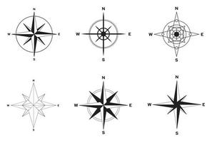 Symbol Kompass auf das Weiß Hintergrund Pack. kreativ Vektor Illustration von isoliert auf Kunst Design zum global reisen, Tourismus, Erkundung. Konzept Grafik Wind nautisch Navigation Design Zirkel