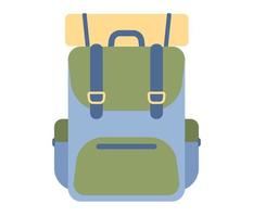 Tourist Rucksack Symbol. Wandern Reise. Outfit von Reisender. Vektor eben Illustration