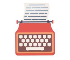 Schreibmaschine mit Papier Symbol. International Autoren Tag. Schriftsteller Konzept. Vektor eben Illustration