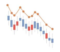 Graph wirtschaftlich Abschwung Symbol. zusammengebrochen Welt Markt. International finanziell Krise. Ablehnen global Wirtschaft. bärisch Markt. Vektor eben Illustration