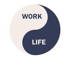arbete liv balans ikon. yin yang symbol. vektor platt illustration