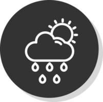 Wolke, Sonne, Regen, Vektor-Icon-Design vektor