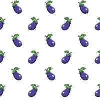 süß Aubergine nahtlos Muster im Gekritzel Stil. Vektor Hand gezeichnet Karikatur Aubergine Illustration. Hand gezeichnet skizzieren von Aubergine. Muster zum Kinder Kleidung.