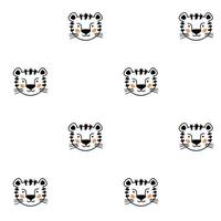 liten tiger mönster. söt scandinavian sömlös mönster med barn teckning liten tiger. vektor illustration i klotter stil - tecknad serie tiger.
